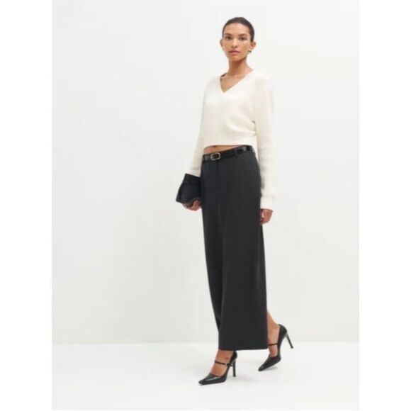 Reformation Cairo Mid Rise Maxi Skirt Black 8 - Picture 5 of 7